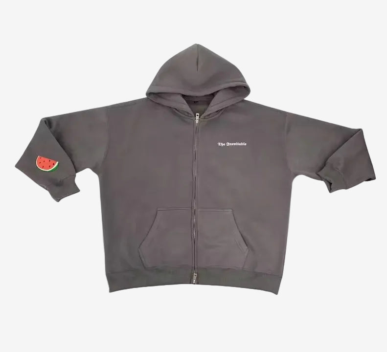 Dark Grey "The Inevitable" Zip-Up Hoodie