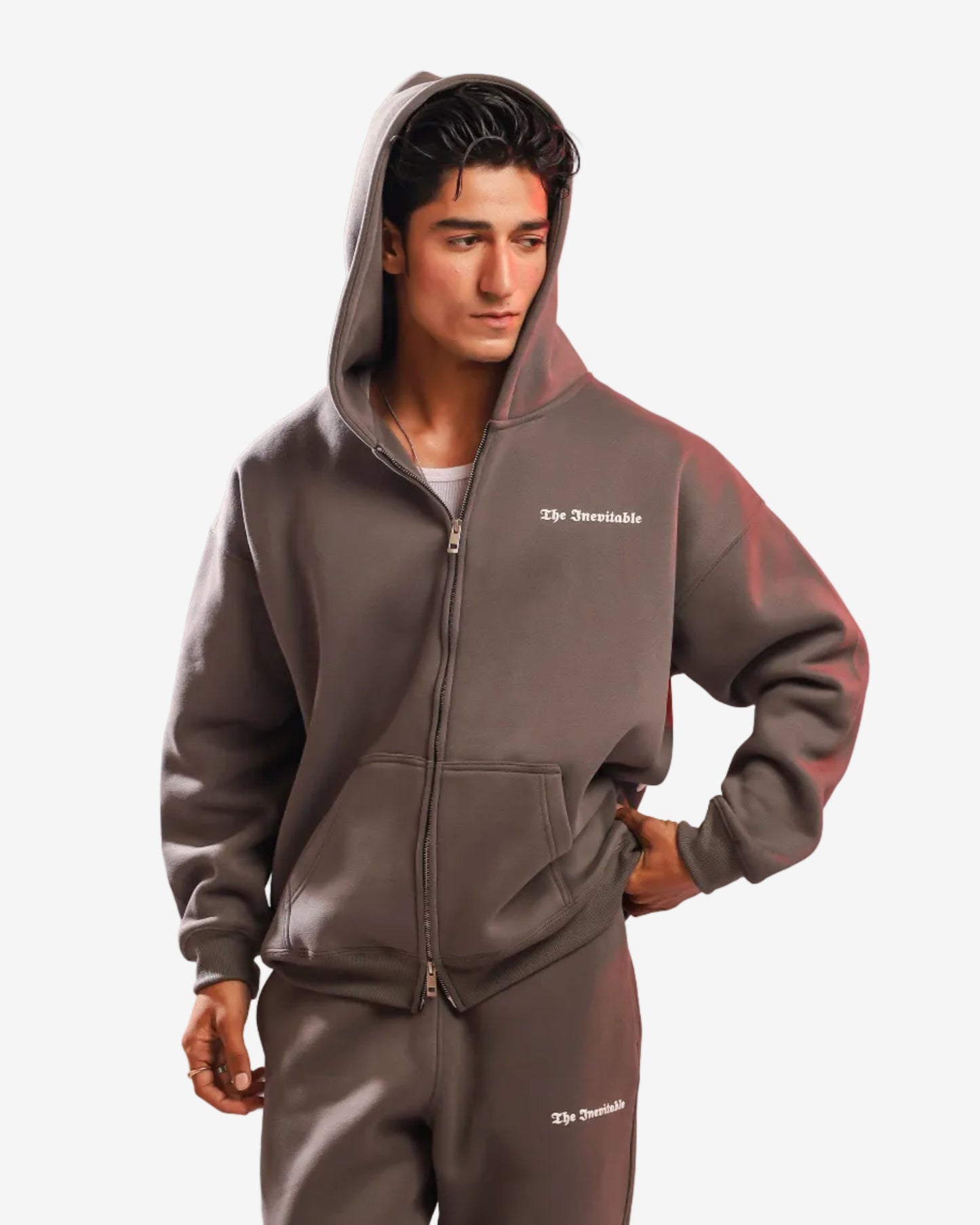 Dark Grey "The Inevitable" Zip-Up Hoodie