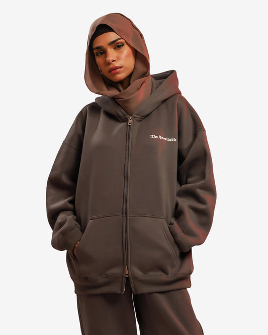Dark Grey "The Inevitable" Zip-Up Hoodie